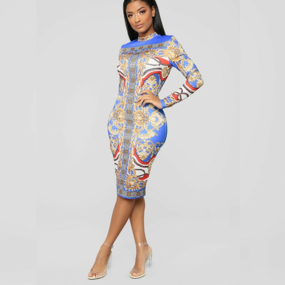 "Too Rich For Who" Midi Dress- Large